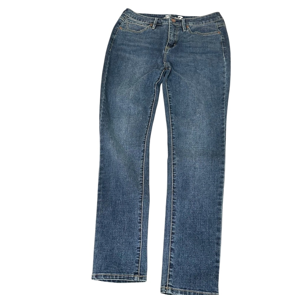 Seven7‎ Jeans Women 6 Blue Straight Leg Medium Wash Stretch Denim